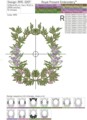 Рамка для монограммы с цветами Дизайн машинной вышивки - 4 размера