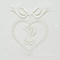 Рамка сердце с 3D бантом Дизайн машинной вышивки
