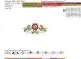 Роза Тюдоров бордюр Дизайн машинной вышивки бесплатно - 5 размеров