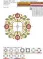 Роза Тюдоров рамка Дизайн машинной вышивки - 4 размера