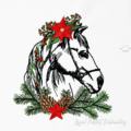 Рождественская Лошадь Дизайн машинной вышивки - 6 размеров