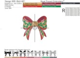 Рождественский Бантик Дизайн машинной вышивки - 5 размеров