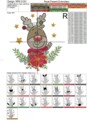 Рождественский Олень Рудольф Дизайн машинной вышивки - 2 размера