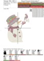 Рождественский Снеговик с птичкой Дизайн для машинной вышивки - 6 размеров