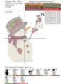 Рождественский Снеговик с птичкой Дизайн для машинной вышивки - 6 размеров