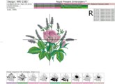 Розы и Лаванда Букет Дизайн машинной вышивки - 3 размера