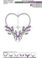 Сердце Лаванды Дизайн машинной вышивки - 4 размера