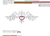 Сердце орнамент с аппликацией Дизайн машинной вышивки - 3 размера