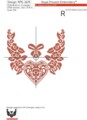 Сердце с бантиком для горловины Дизайн для машинной вышивки крестом - 3 размера