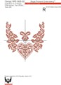 Сердце с бантиком для горловины Дизайн для машинной вышивки крестом - 3 размера