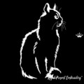 Сидящая Кошка контур Дизайн машинной вышивки - 4 размера