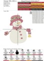 Снеговик с колокольчиком Дизайн для машинной вышивки - 6 размеров