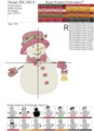Снеговик с колокольчиком Дизайн для машинной вышивки - 6 размеров