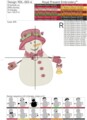 Снеговик с колокольчиком Дизайн для машинной вышивки - 6 размеров