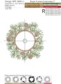 Сосна с шишками венок дизайн машинной вышивки - 5 размеров