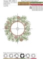 Сосна с шишками венок дизайн машинной вышивки - 5 размеров