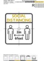 Социальная дистанция Бесплатный Дизайн машинной вышивки аппликация - 6 размеров