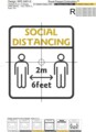 Социальная дистанция Бесплатный Дизайн машинной вышивки аппликация - 6 размеров