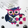 Сова Матрос с кругом Дизайн машинной вышивки - 4 размера
