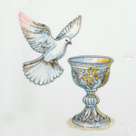 Святой Голубь и Чаша Причастия - 3 размера