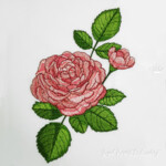 Винтажная роза для текстиля - 4 размера