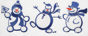 Три Снеговика Дизайны машинной вышивки
