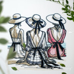 Девушки в соломенных шляпках - 5 размеров