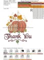 Тыквы с надписью Спасибо дизайн машинной вышивки - 3 размера