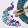 Угловой дизайн для машинной вышивки Павлин - 3 размера