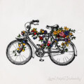 Велосипед с цветами Дизайн машинной вышивки - 4 размера