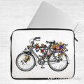Велосипед с цветами Дизайн машинной вышивки - 4 размера