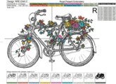 Велосипед с цветами Дизайн машинной вышивки - 4 размера