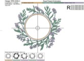 Венок Лаванды для монограммы Дизайн машинной вышивки - 3 размера