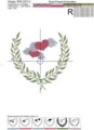 Венок и Сердечки с крылышками Дизайны машинной вышивки - 2 размера