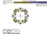 Венок из винограда Дизайн машинной вышивки - 8 размеров