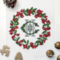 Венок с 3D ягодами Дизайн машинной вышивки - 3 размера