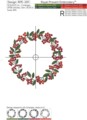 Венок с 3D ягодами Дизайн машинной вышивки - 3 размера