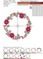 Венок с Пуансеттиями и хлопком Дизайн машинной вышивки - 3 размера