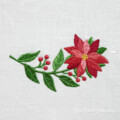Веточка с пуансеттией дизайн машинной вышивки - 4 размера