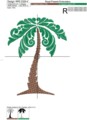 Витиеватая Пальма Дизайн машинной вышивки - 7 размеров