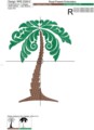Витиеватая Пальма Дизайн машинной вышивки - 7 размеров