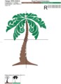 Витиеватая Пальма Дизайн машинной вышивки - 7 размеров