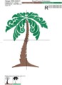 Витиеватая Пальма Дизайн машинной вышивки - 7 размеров