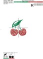 Витиеватый Дизайн машинной вышивки Вишни - 2 размера