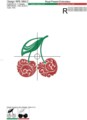 Витиеватый Дизайн машинной вышивки Вишни - 2 размера