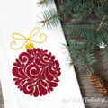 Витиеватый Новогодний Шар Дизайн машинной вышивки