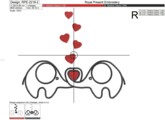 Влюбленные Слоники Дизайн машинной вышивки - 2 размера