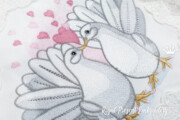 Влюбленные голубки Дизайн машинной вышивки - 4 размера