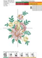 Восточный букет  Дизайн для машинной вышивки - 2 размера