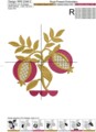 Якобинские Гранаты Дерево Дизайн машинной вышивки - 6 размеров